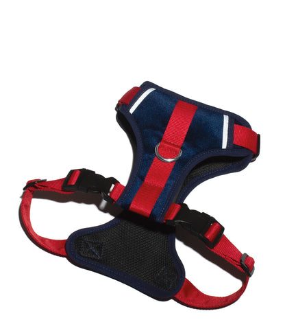 Pechera Anti tirones para Perros EasyTrek vista revés color azul y rojo