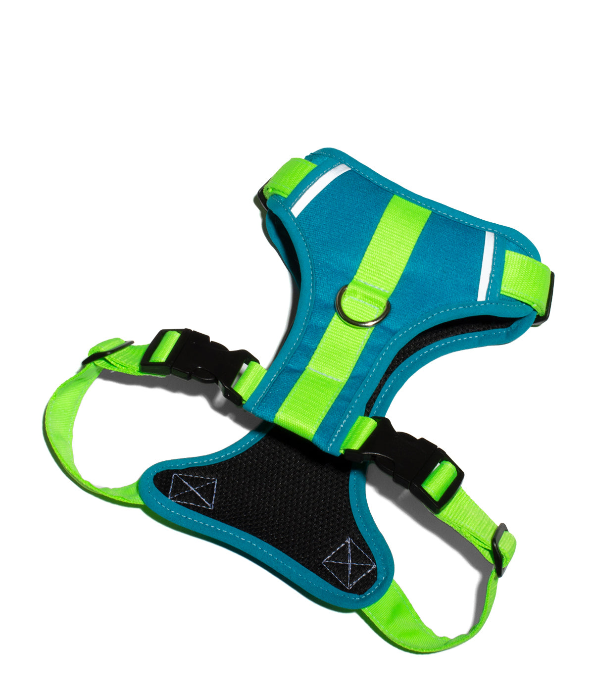 Pechera Anti tirones para Perros EasyTrek vista revés color azul y verde