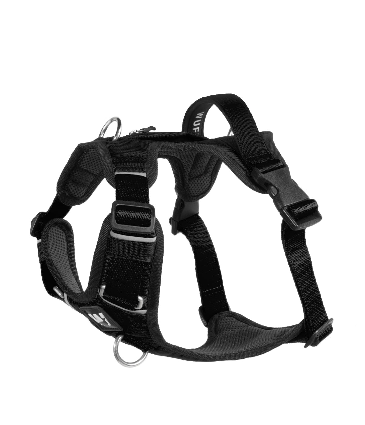 Black dog harness