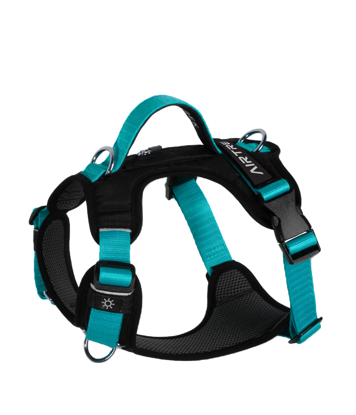 Side view of the Aqua turquoise AirTrek Pro dog harness