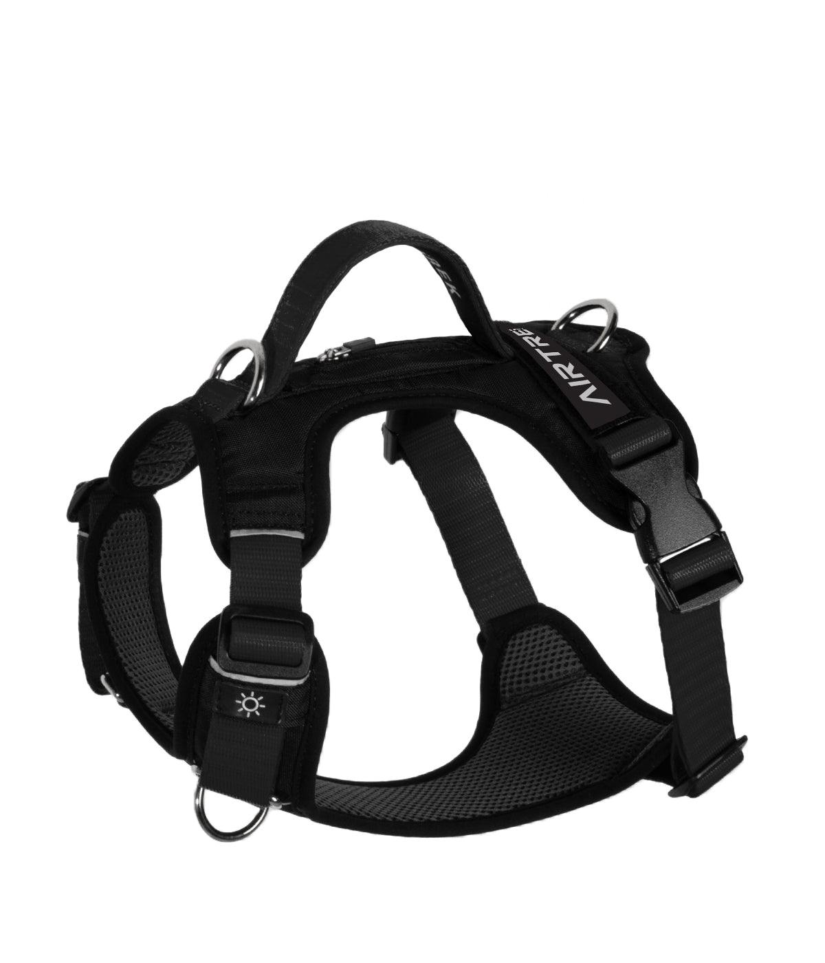 Side view of the black AirTrek Pro dog harness