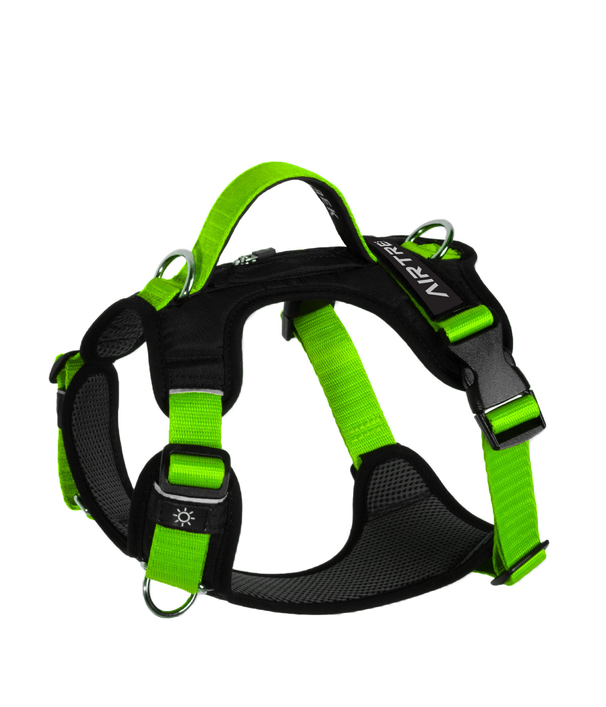 Side view of the Citrus lime green AirTrek Pro dog harness