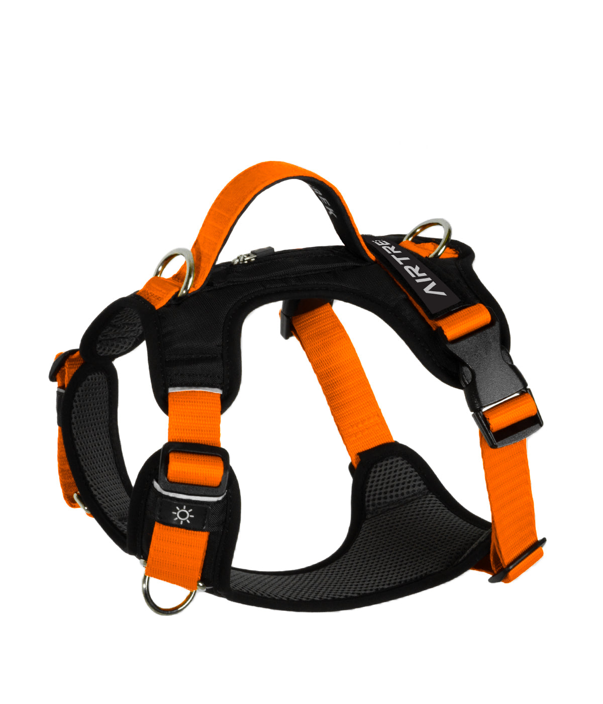 Side view of the Summer orange AirTrek Pro dog harness
