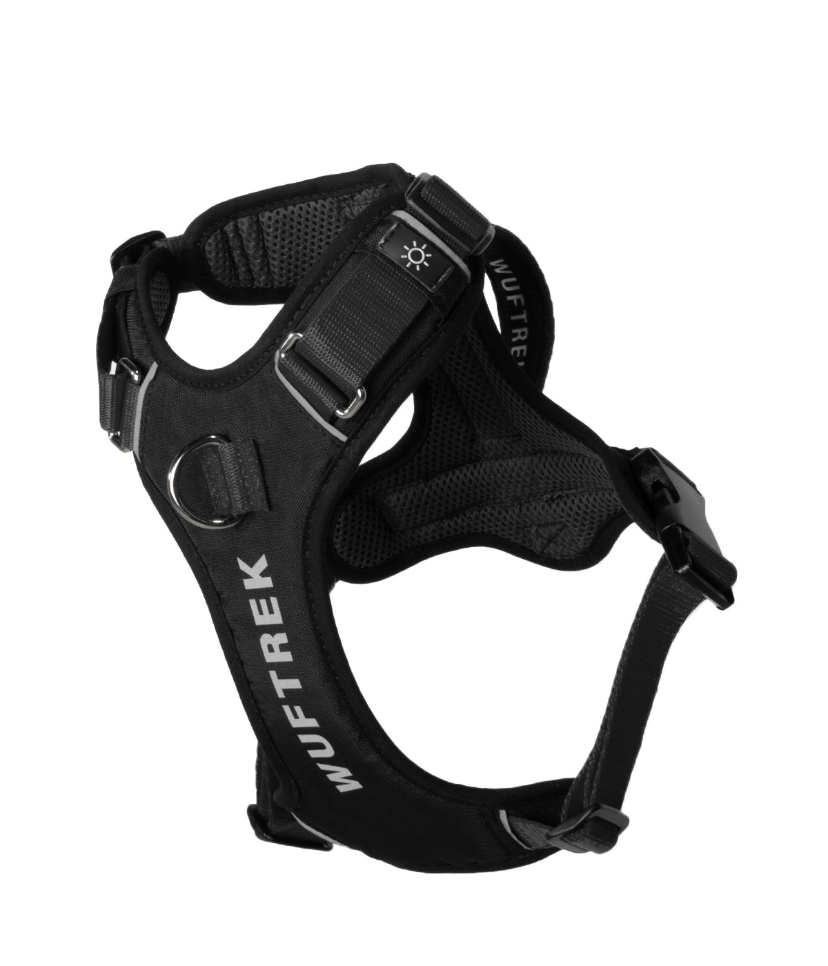 Front view of the black AirTrek Pro dog harness