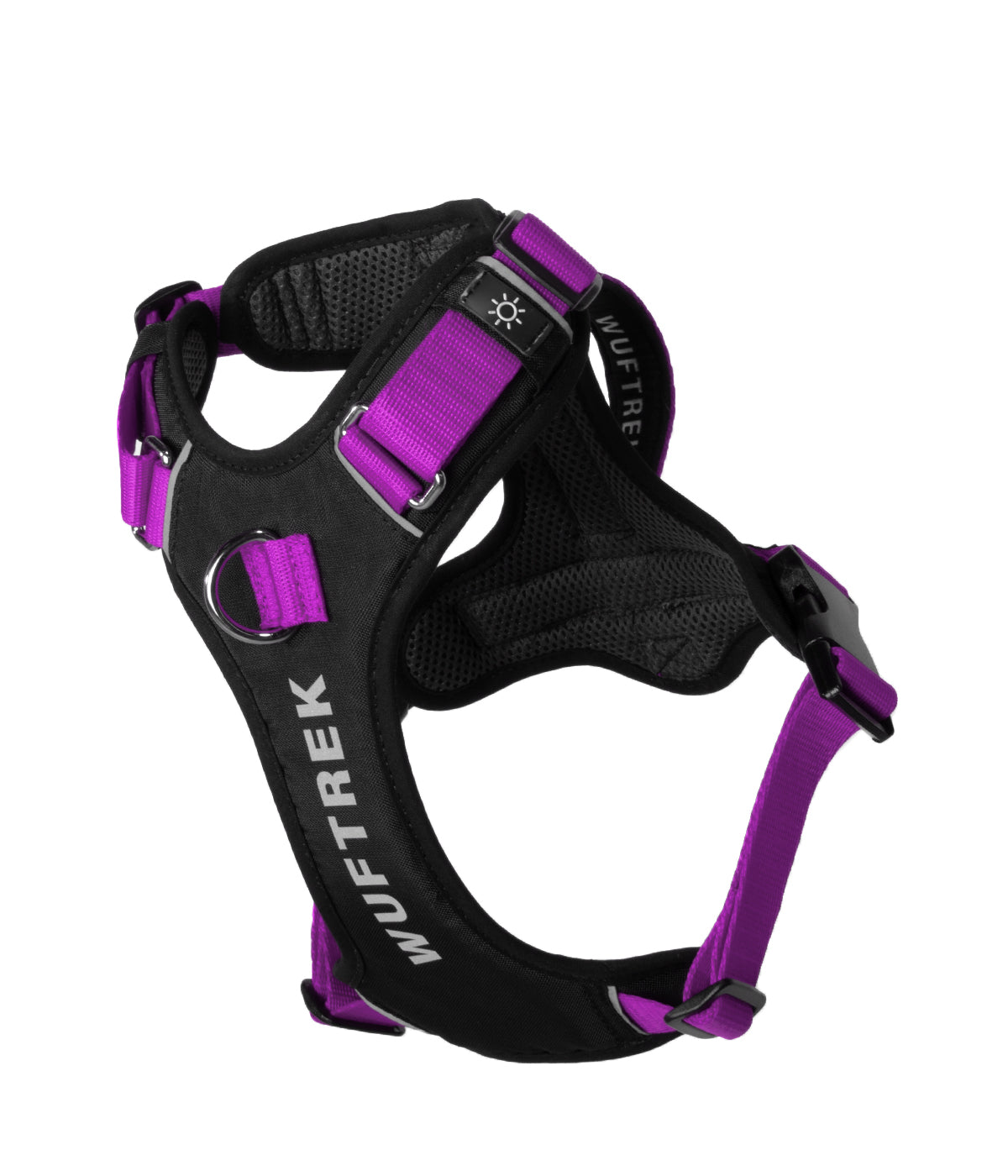 Front view of the violet AirTrek Pro dog harness
