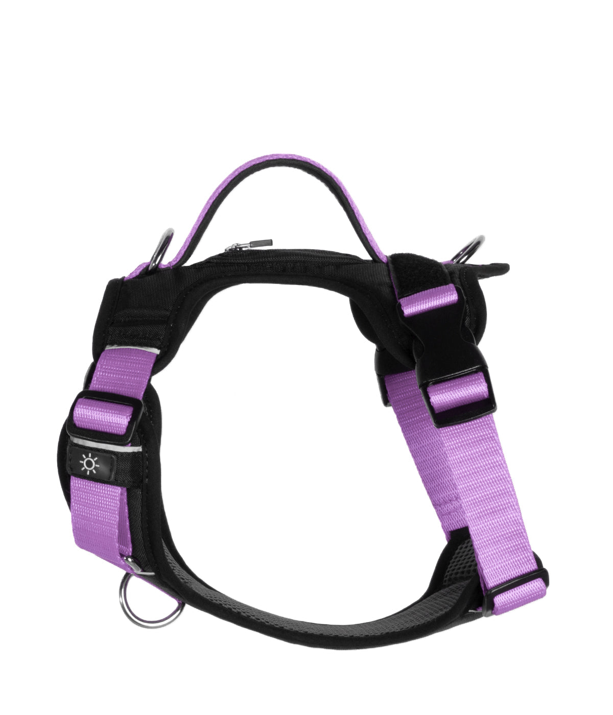 Side detail of the lilac AirTrek Pro dog harness
