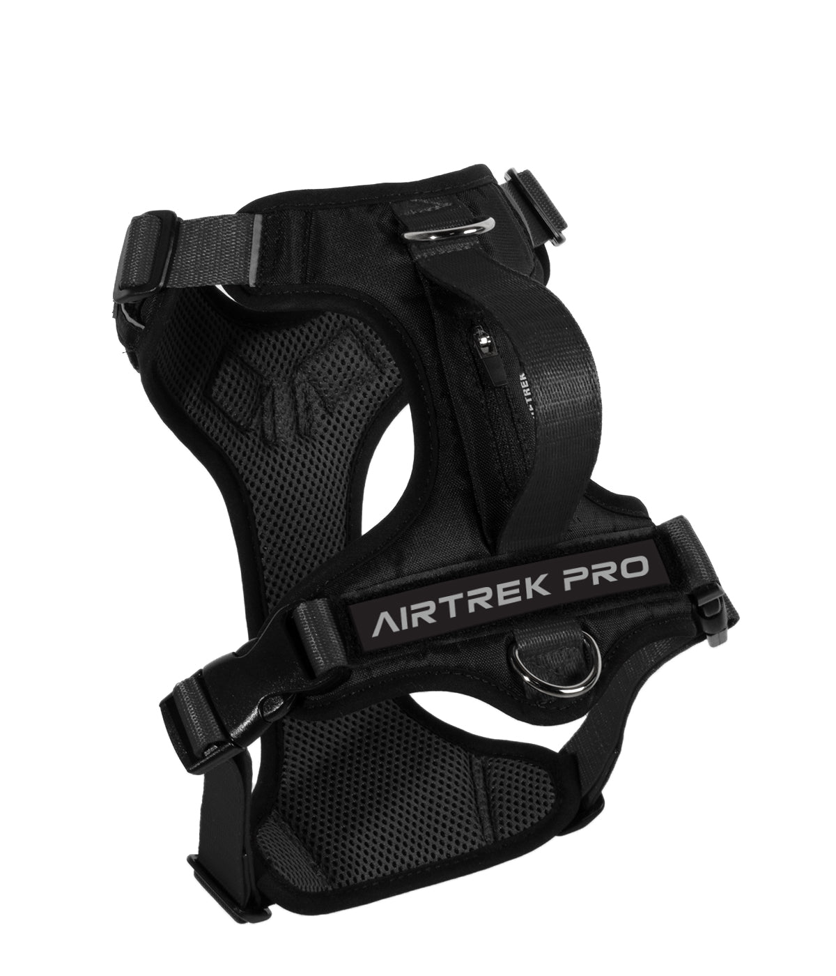 Rear view of the black AirTrek Pro dog harness
