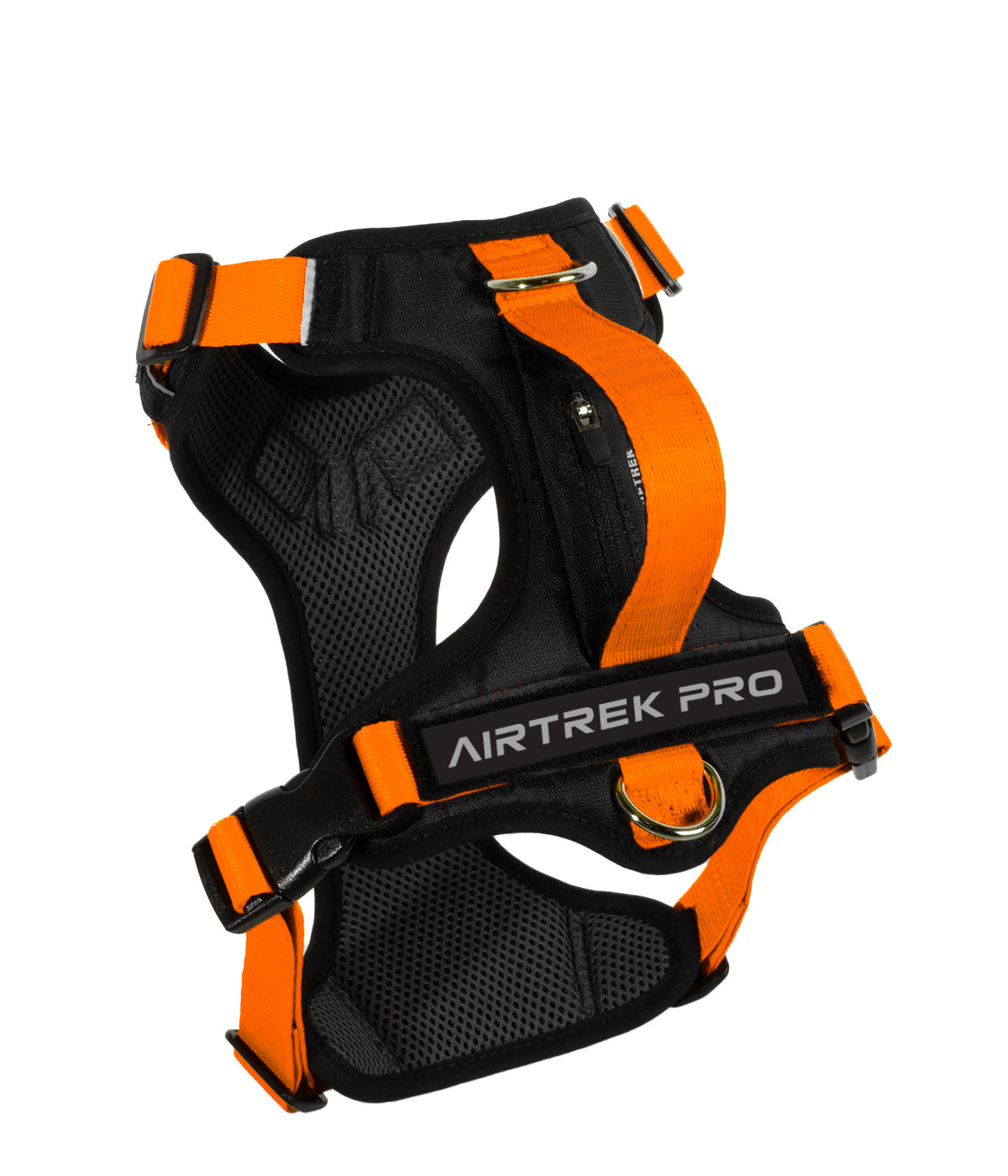 Rear view of the Summer orange AirTrek Pro dog harness