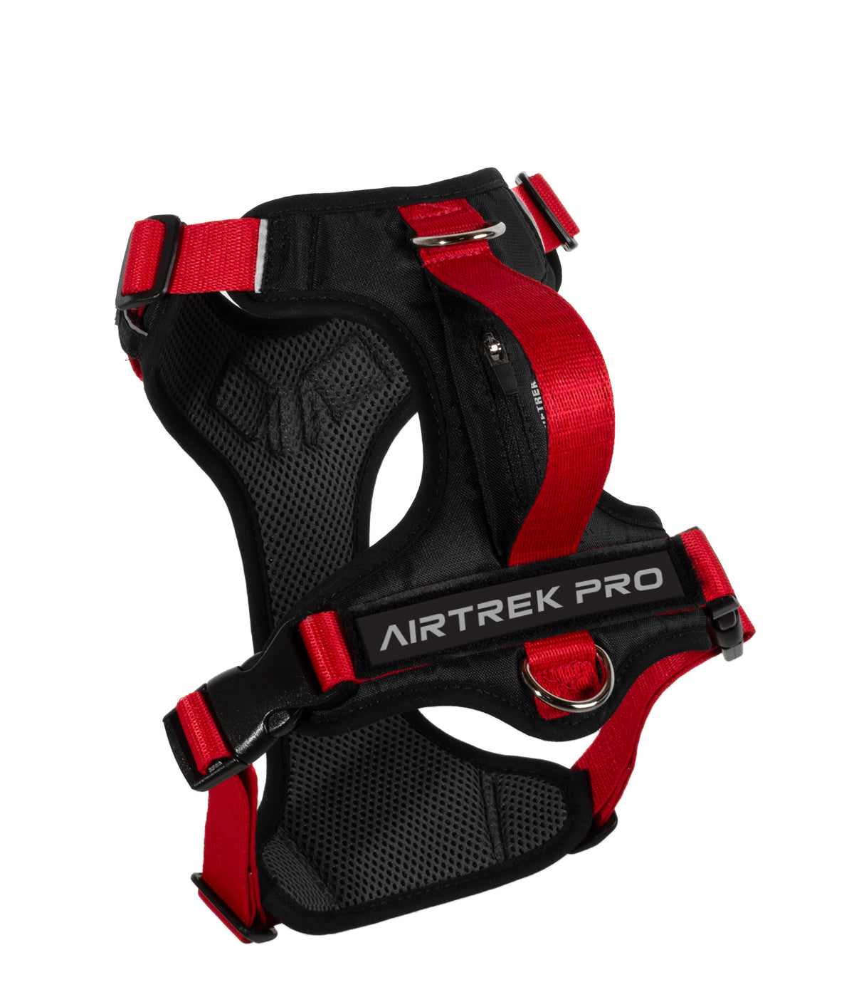 Rear view of the Sunset red AirTrek Pro dog harness