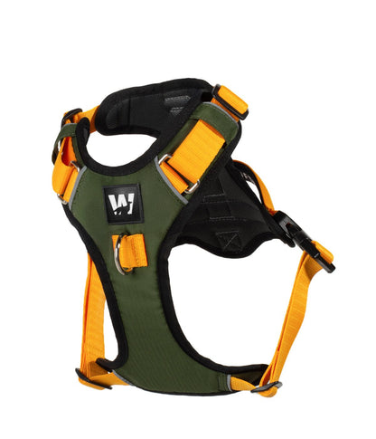 Pechera para perros AirTrek color verde militar y amarillo 