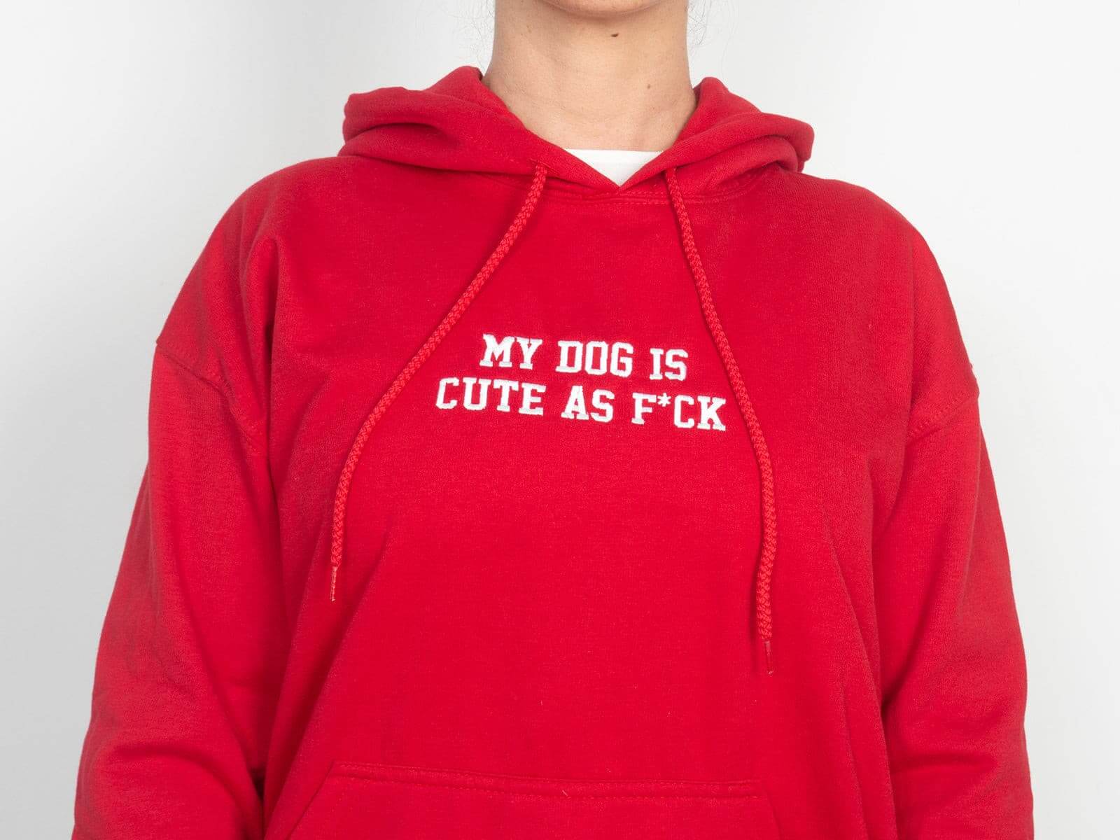 Hoodie para mujer referencia My Dog is Cute as F*ck vista en primer plano